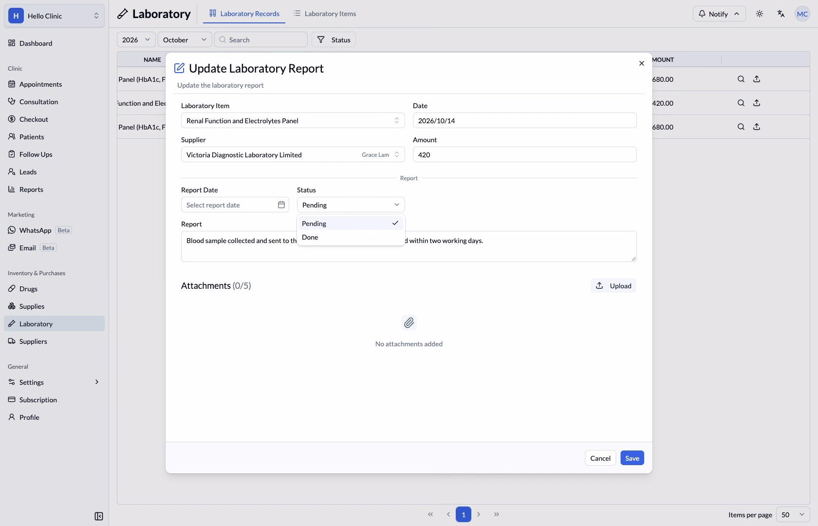 Step 4 — Check workflow status separately from the report and clinical review.