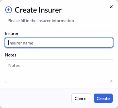Step 10 — This form stores an insurer name and notes. It does not submit a claim.
